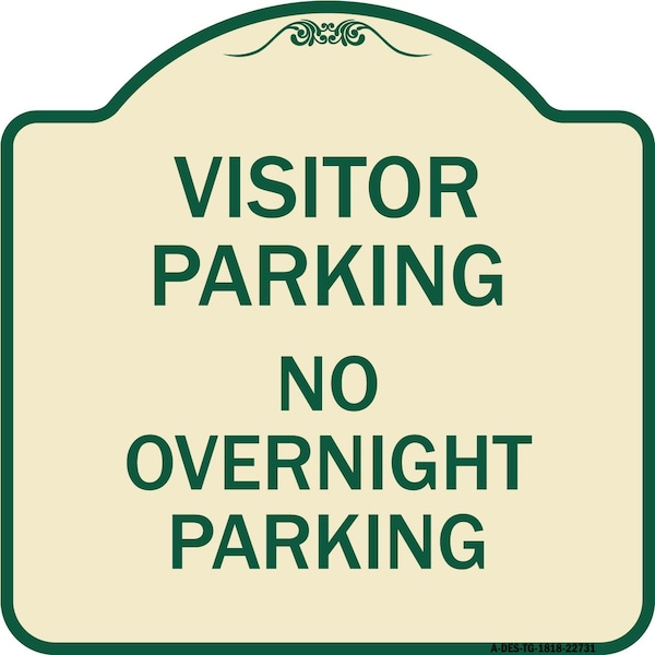 Signmission Visitor Parking No Overnight Parking Heavy-Gauge Aluminum Sign, 18" x 18", TG-1818-22731 A-DES-TG-1818-22731 - main